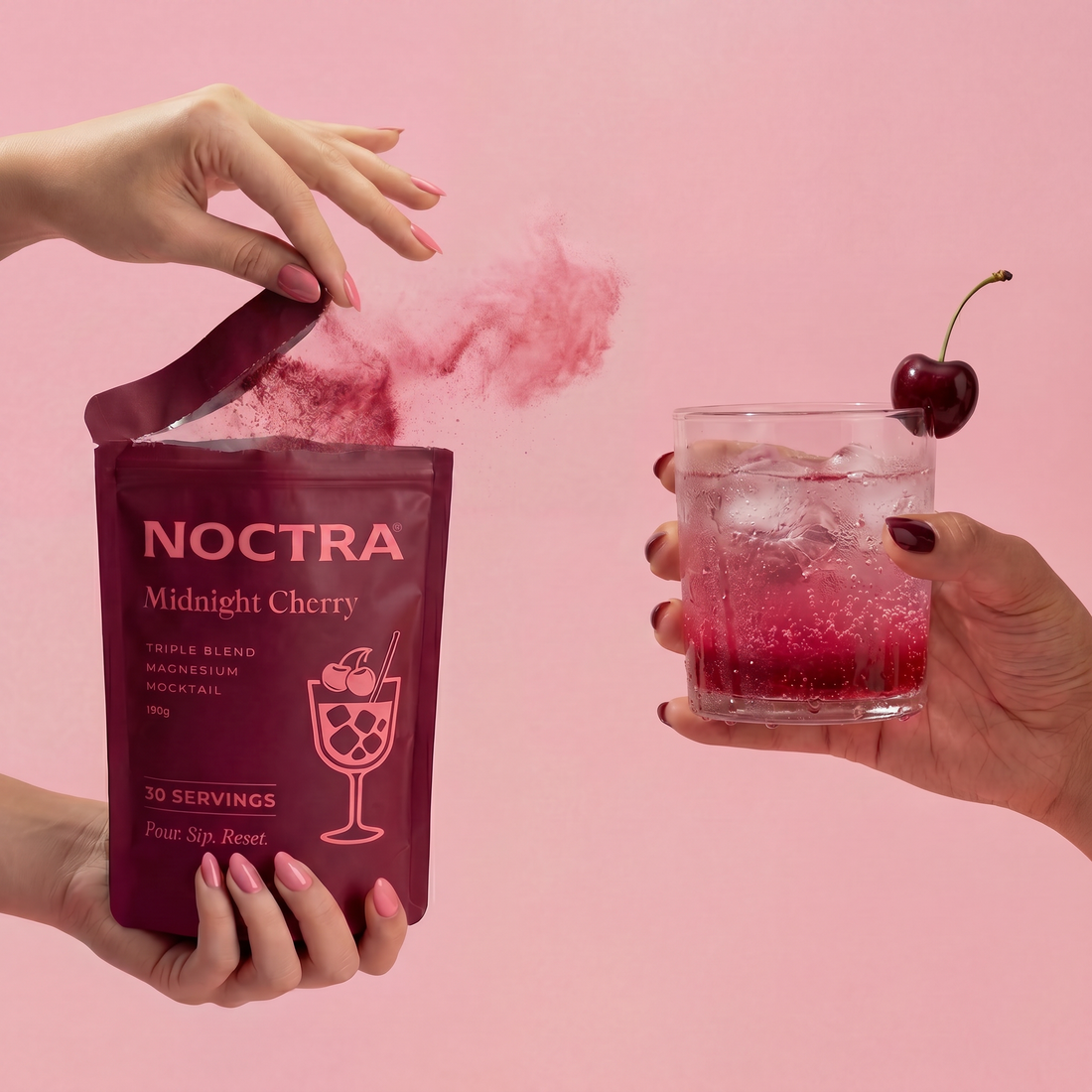 NOCTRA Triple Magnesium Mocktail – Midnight Cherry 180g (30 servings approx)